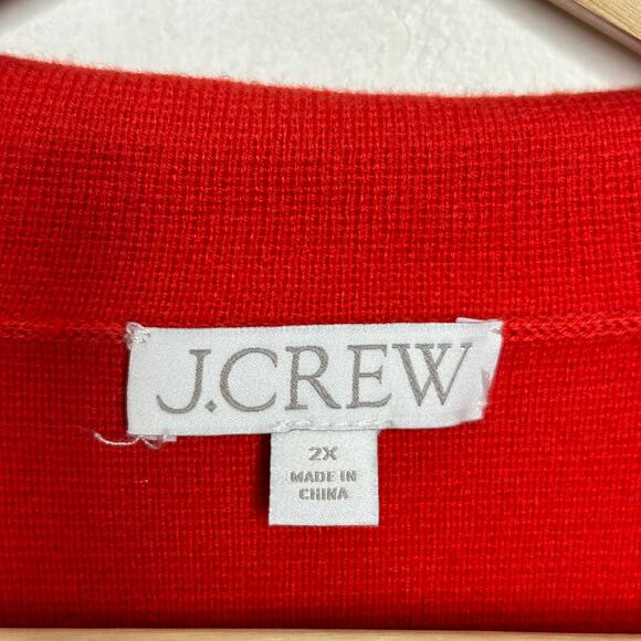 J. CREW Eloise Sweater Blazer Merino Wool Cherry Red Plus Size Sz 2X {3W17} - Picture 4 of 6